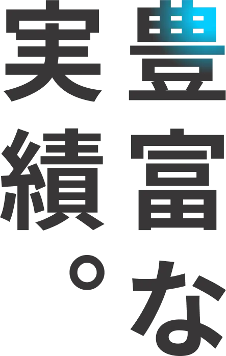 豊富な実績。