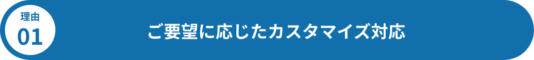 ご要望に応じたカスタマイズ対応